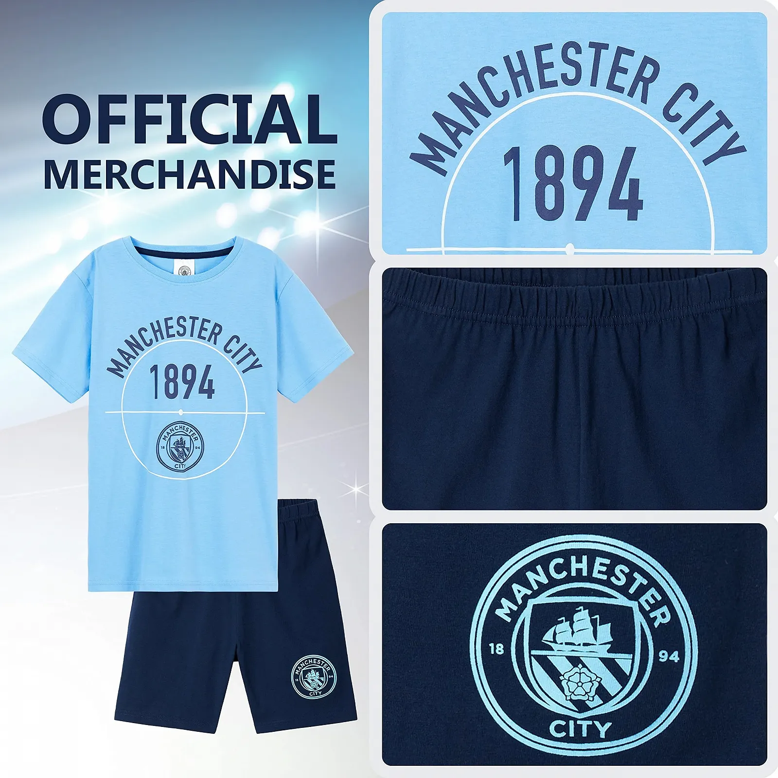 Комплект дитячої піжами (футболка та шорти) Manchester City FC, фото №5