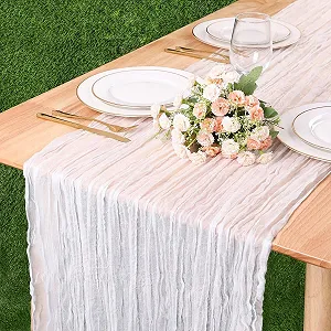 Купити Ранер для столу Cheesecloth 35 x 120 дюймів Білий - Фото 1 Ранер для столу Cheesecloth 35 x 120 дюймів Білий - Фото 1