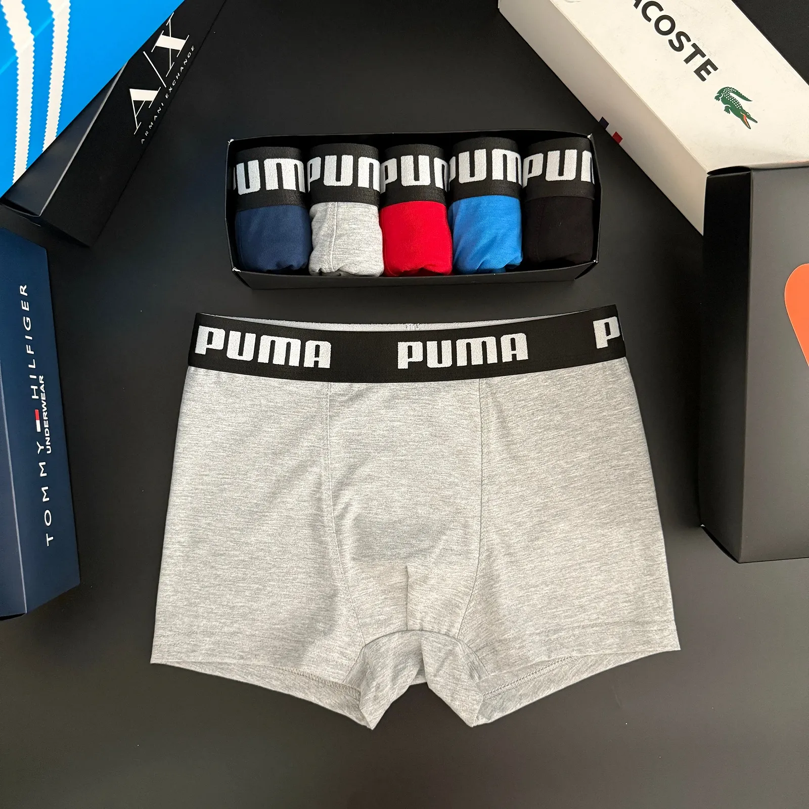 Мужские боксерские трусы комплект PUMA разноцветные, фото №6