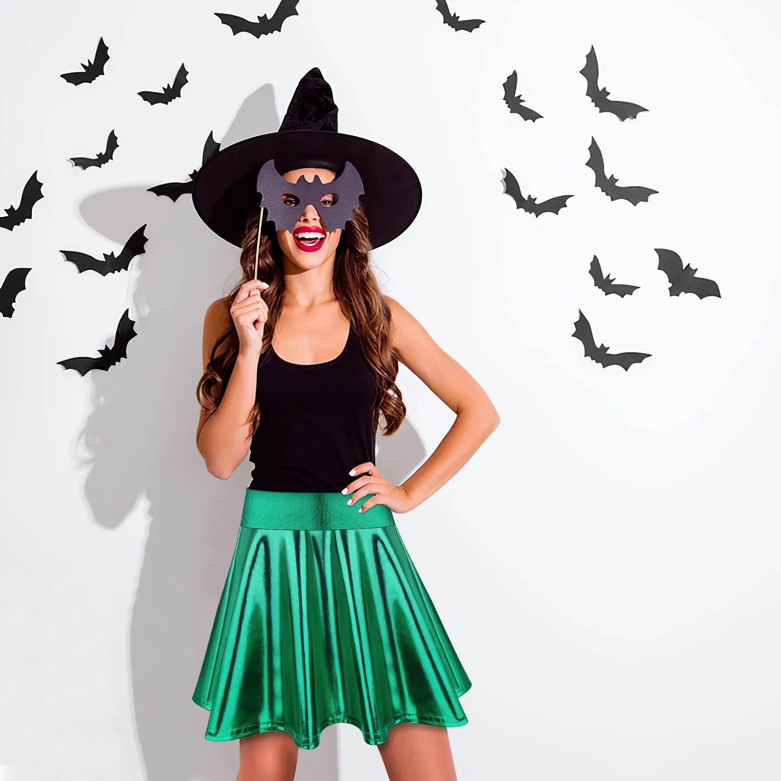 Юбка Клеш Плиссированная MIAHART Хэллоуин Зеленый, Большой, фото №7