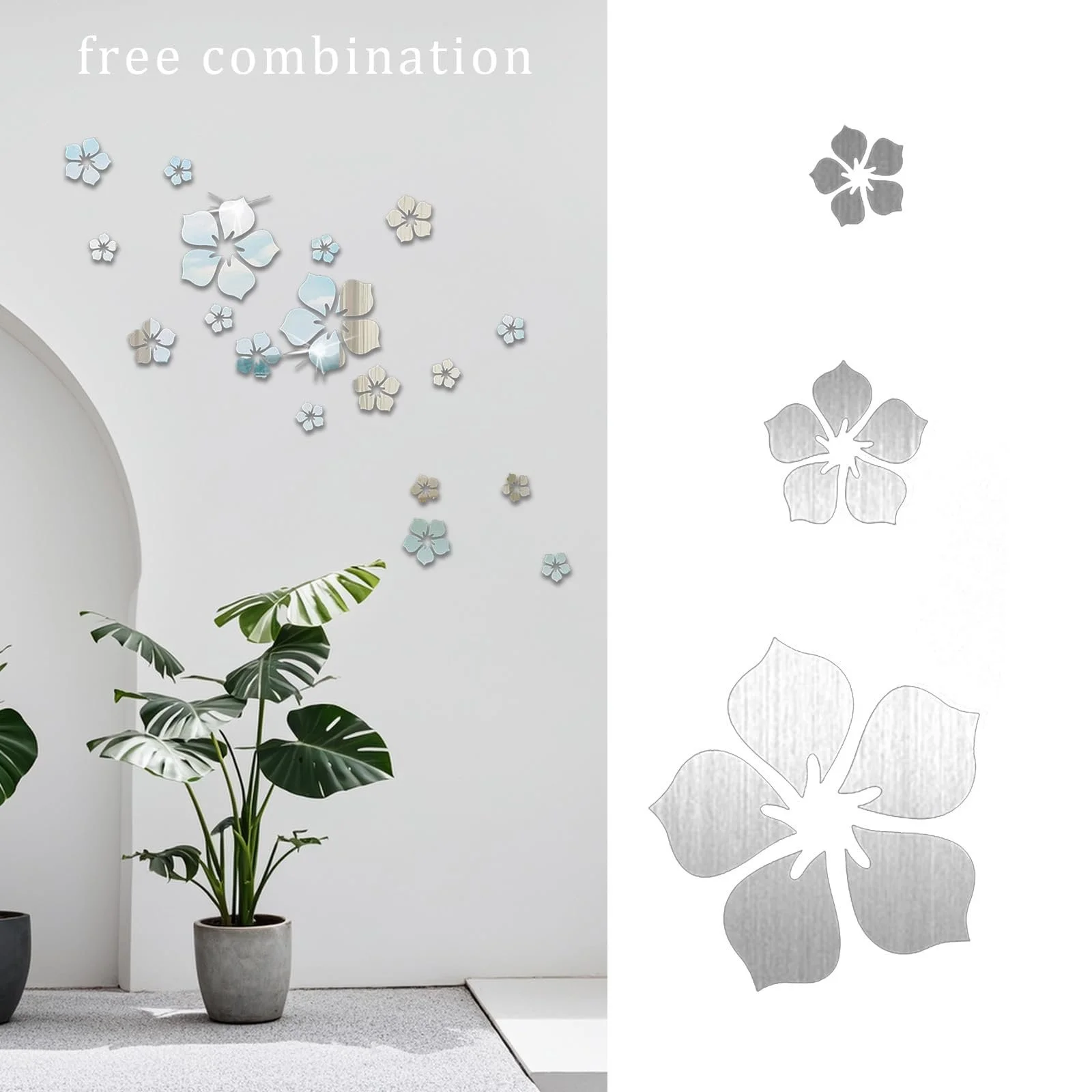 Наклейка на стіну Cherry Blossom 3D Acrylic Mirror Tile Decals, фото №5