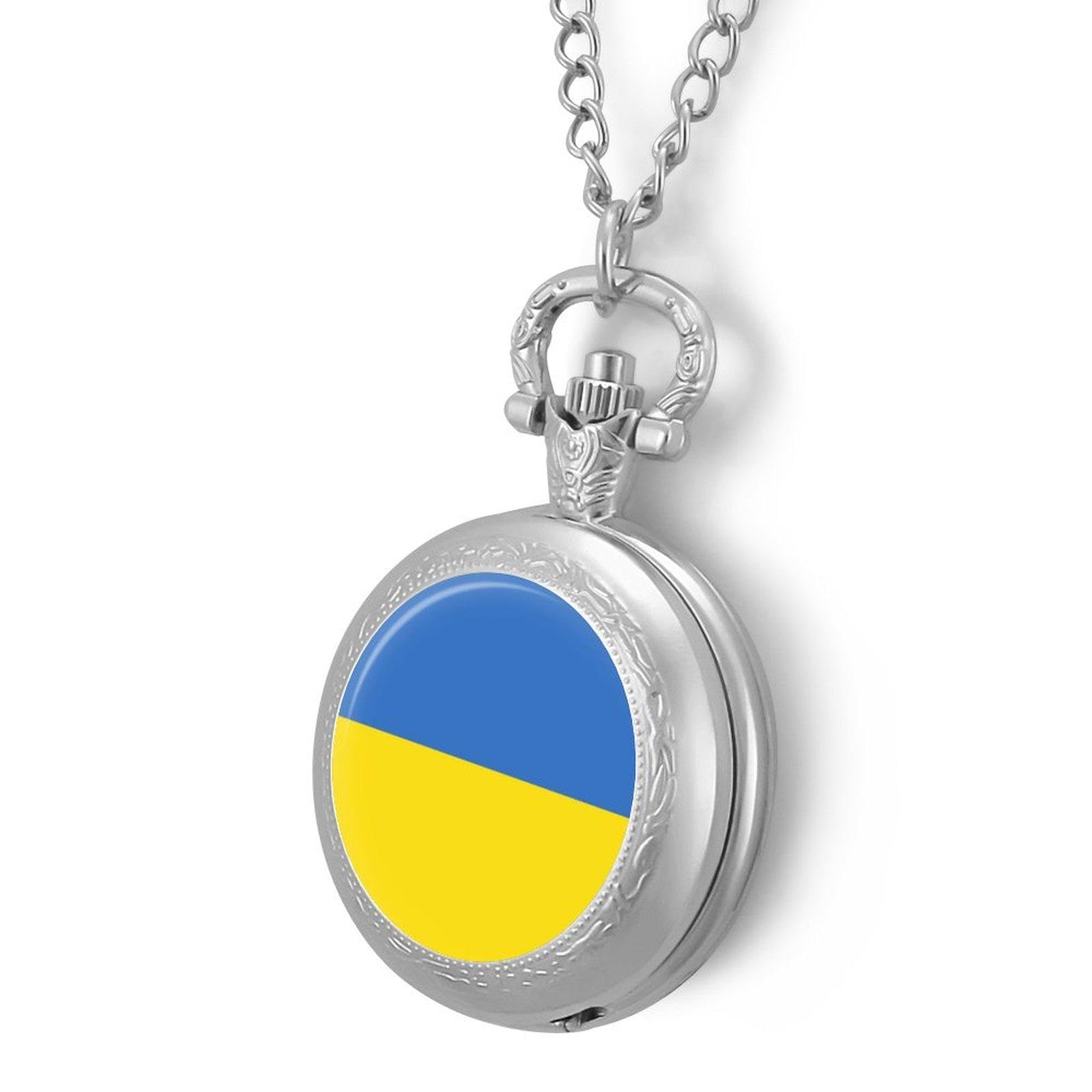 Механические ALTCIRNMD Ретро/Винтажные Карманные Часы Желто-синие Полосы Украинский флаг для мужчин и женщин, фото №2