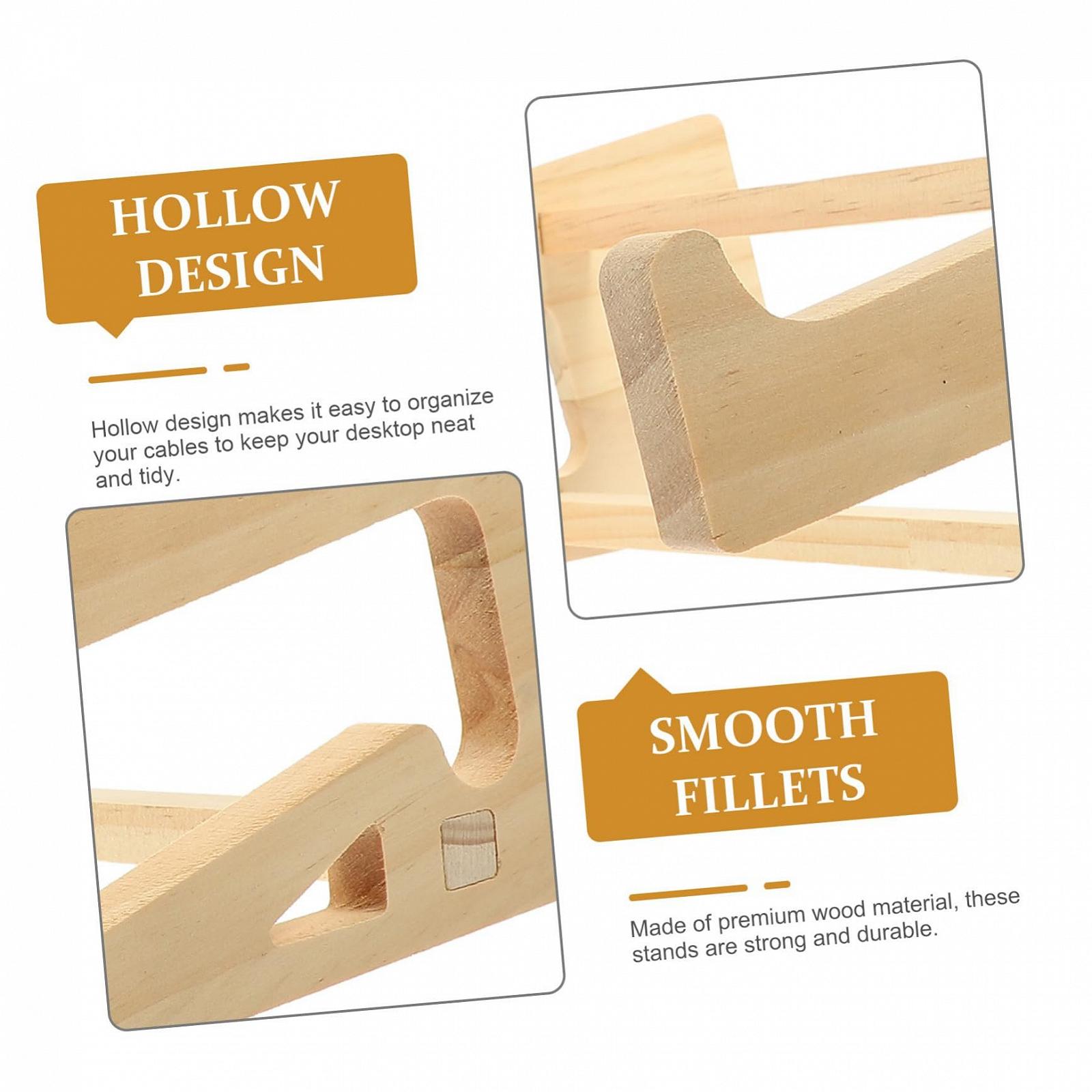 Підставка для ноутбука Дерев'яна Ергономічна Компактна, фото №4