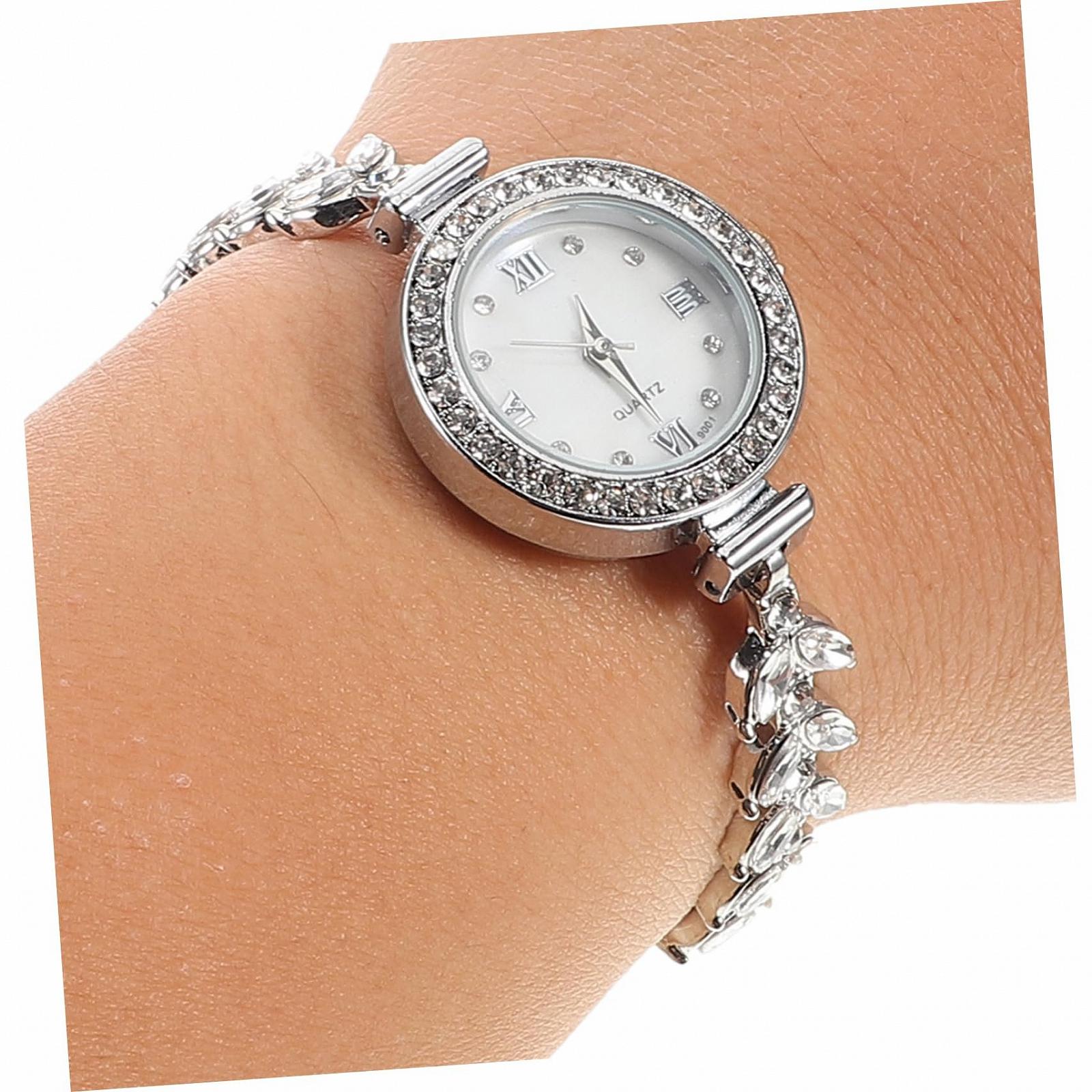 Часы наручные женские OATIPHO Кварцевые с кристаллами и искусственными бриллиантами, фото №9