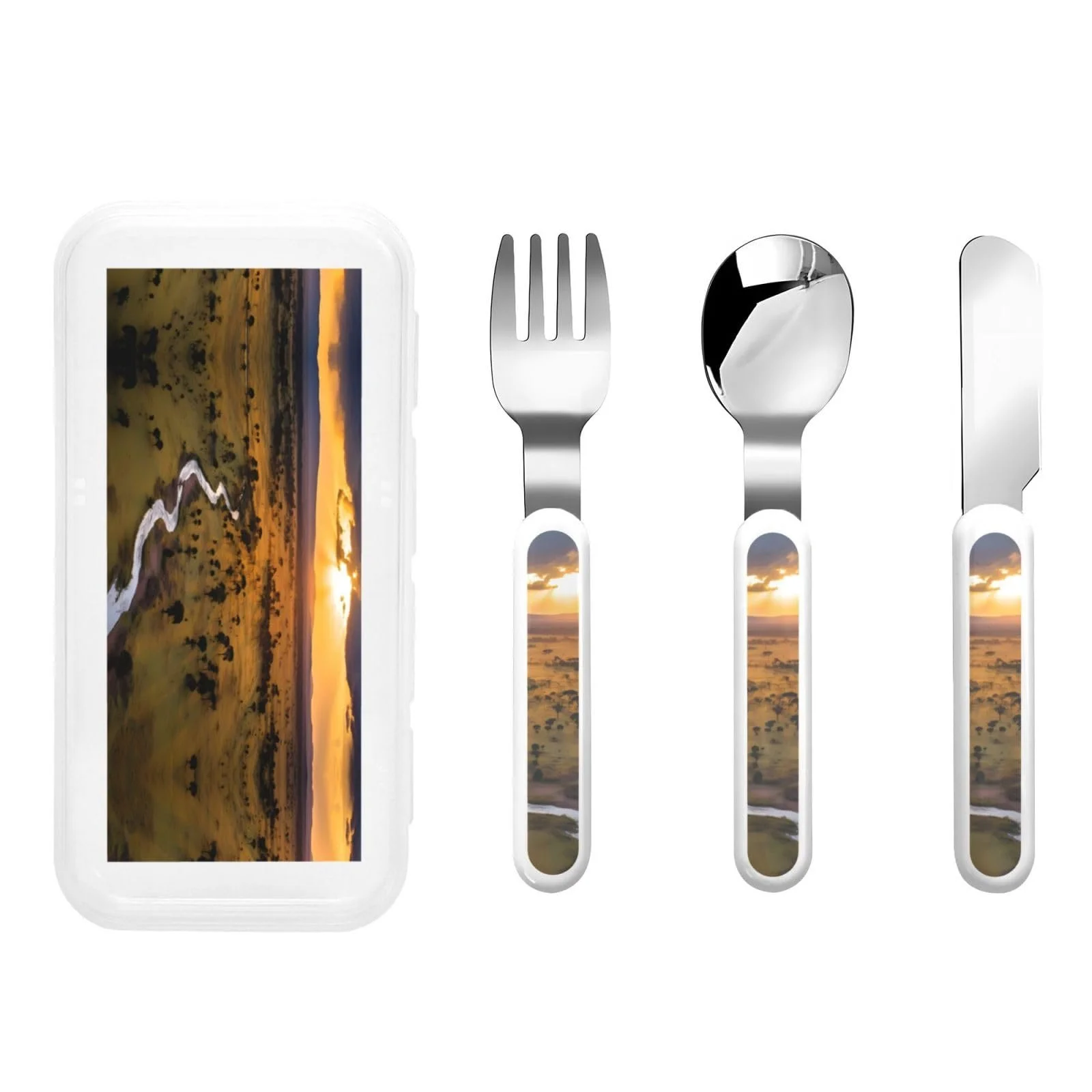 Дитячий набір столових приборів Nice Sunsets 3 предмети, фото №1 Дитячий набір столових приборів Nice Sunsets 3 предмети, фото №1