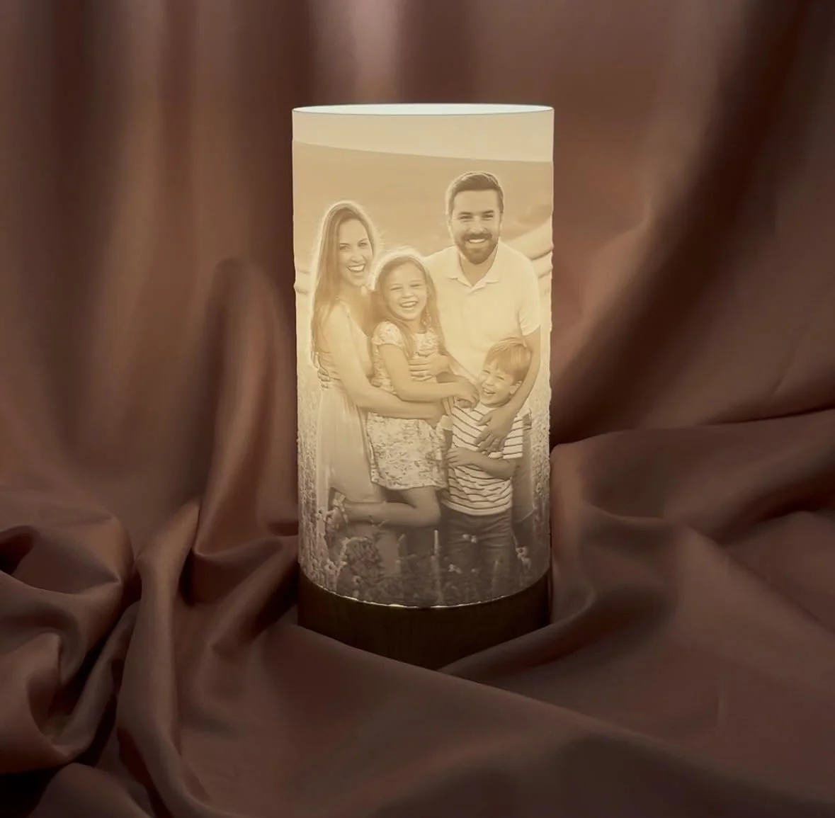 Настільна лампа Slim Loom персоналізована з 3D-плафоном LED на дерев'яній основі, фото №4