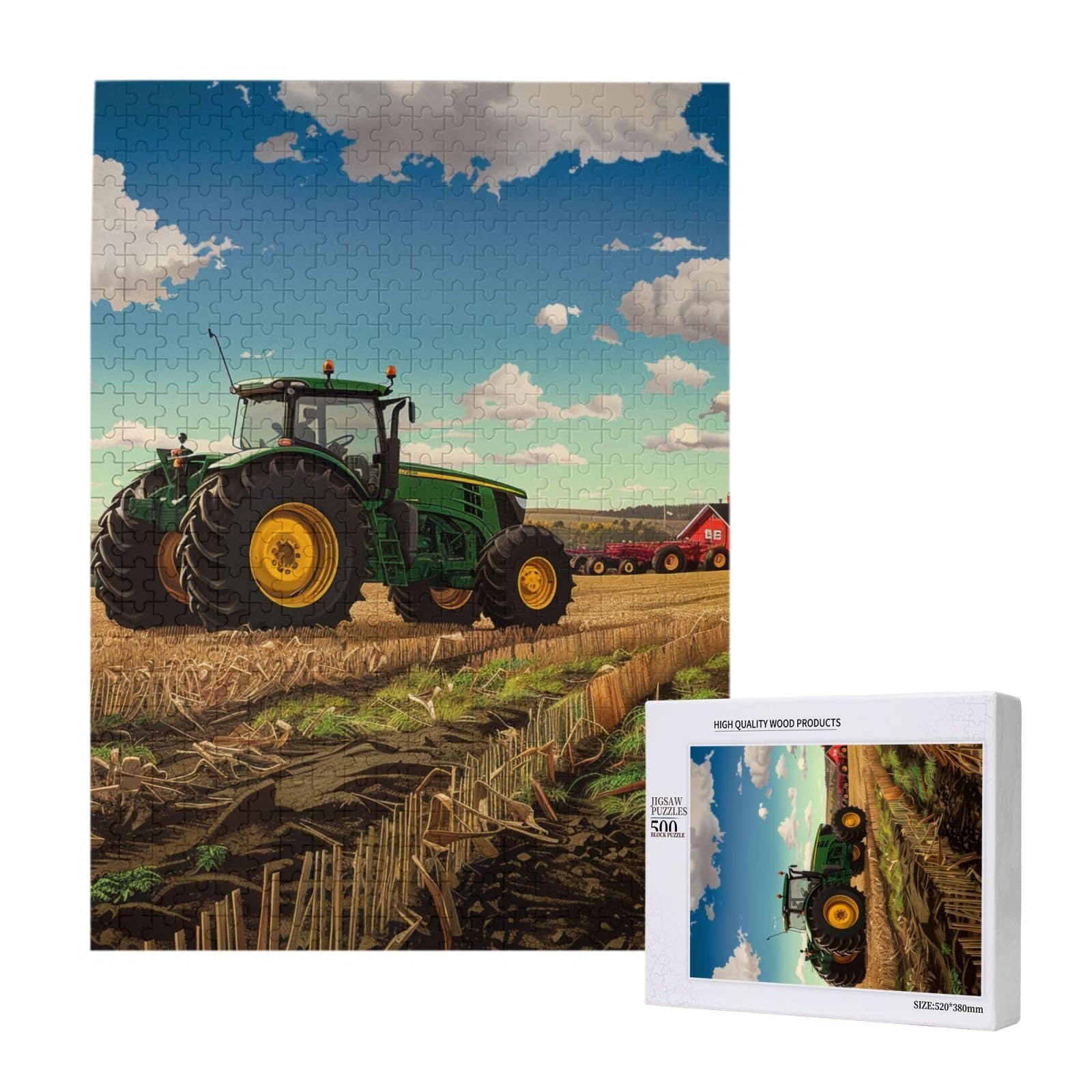 Пазл Wooden Puzzle Tractor Farm 500 деталей 38 x 52 см с коробкой для хранения, фото №1
