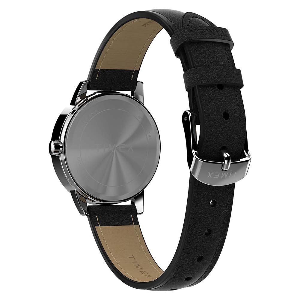 Женские часы Timex Easy Reader 30 мм - Черный ремешок Белый циферблат Серебристый корпус, фото №3