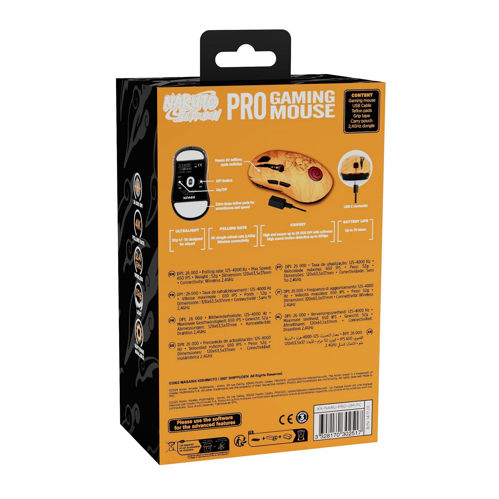Ігрова миша Konix Naruto Shippuden Numbered Pro Collector Edition 26,000 DPI 70 Hours Battery Life Kurama Motif, фото №10 Ігрова миша Konix Naruto Shippuden Numbered Pro Collector Edition 26,000 DPI 70 Hours Battery Life Kurama Motif, фото №10