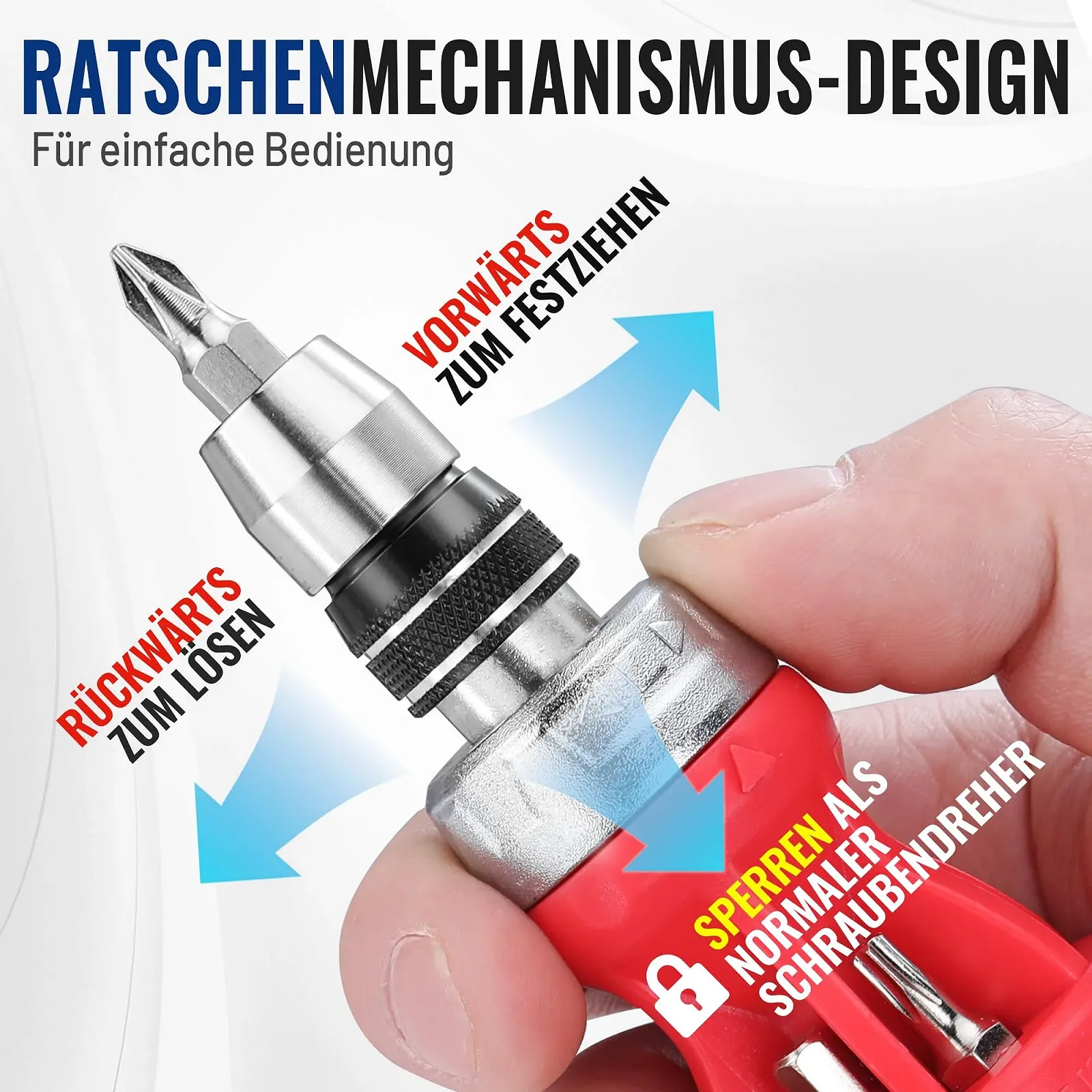 Міні-викрутка реверсивна WORKPRO 12-в-1 магнітна зі сталлю S2, фото №4