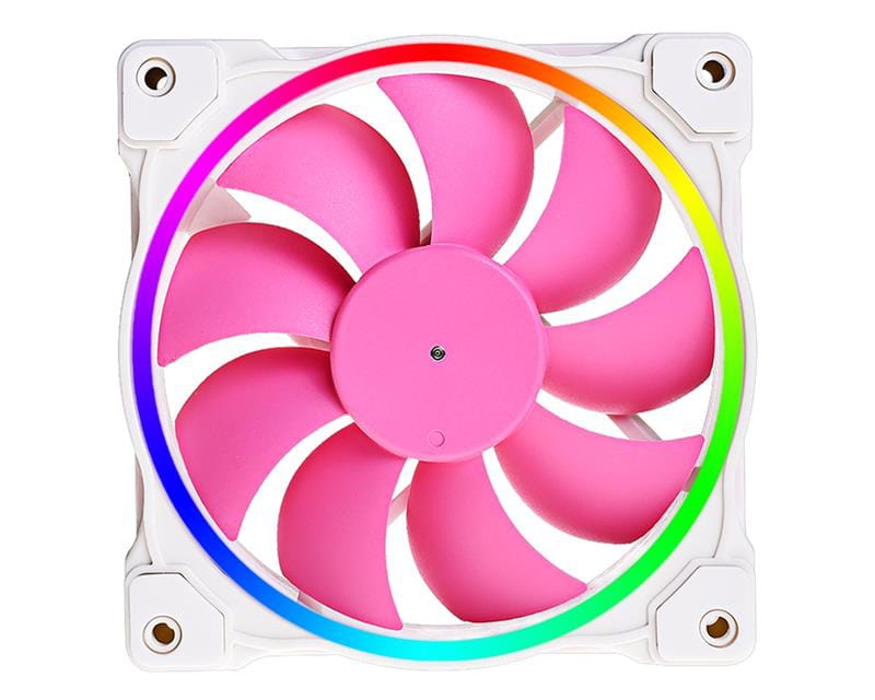 Вентилятор ID-Cooling ZF-12025-PINK ARGB Single Pack 120x120x25мм 4-pin PWM белый с розовым, фото №1