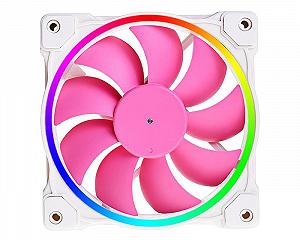 Вентилятор ID-Cooling ZF-12025-PINK ARGB Single Pack 120x120x25мм 4-pin PWM белый с розовым - Фото 1