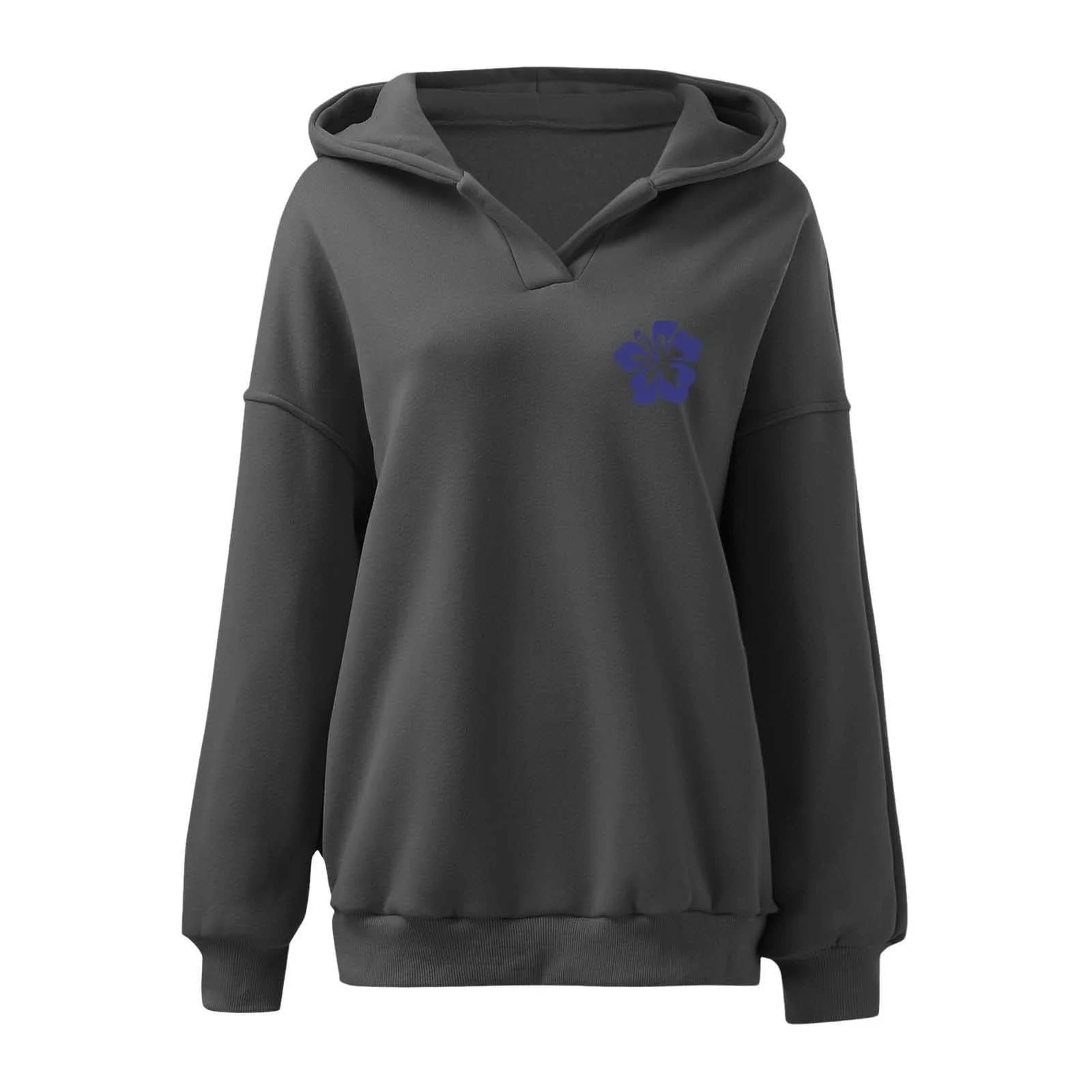 Худи Женское Oversize С Принтом на Спине Свободная Футболка Топ Худи Хип-Хоп Худи с Буквенным Принтом Пуловер для Девочек-Подростков Зимняя Толстовка с Длинными Рукавами с Капюшоном со Шнурком и Карманами, фото №4