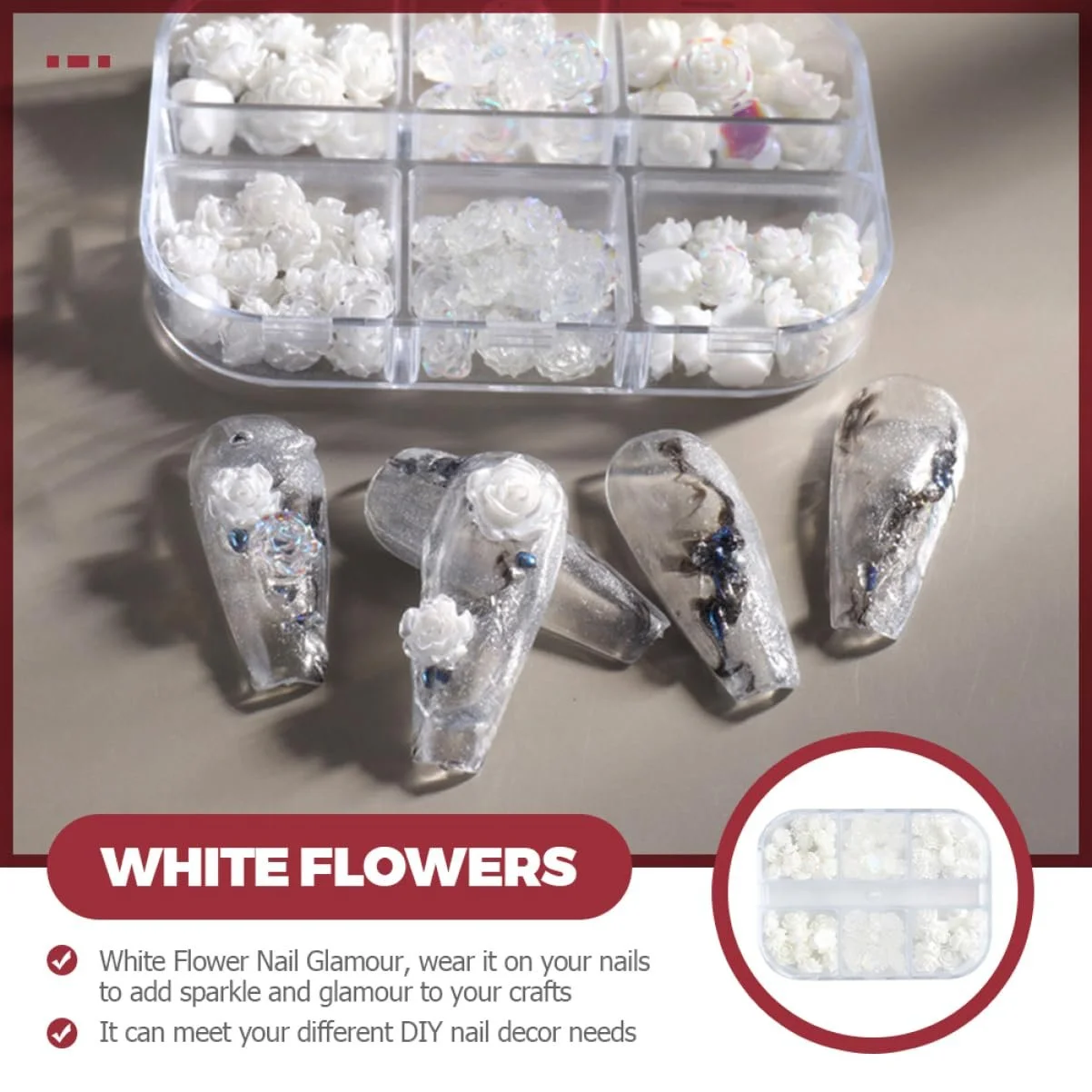 Украшения для ногтей WOONEKY Цветы Смола Дизайн, фото №8