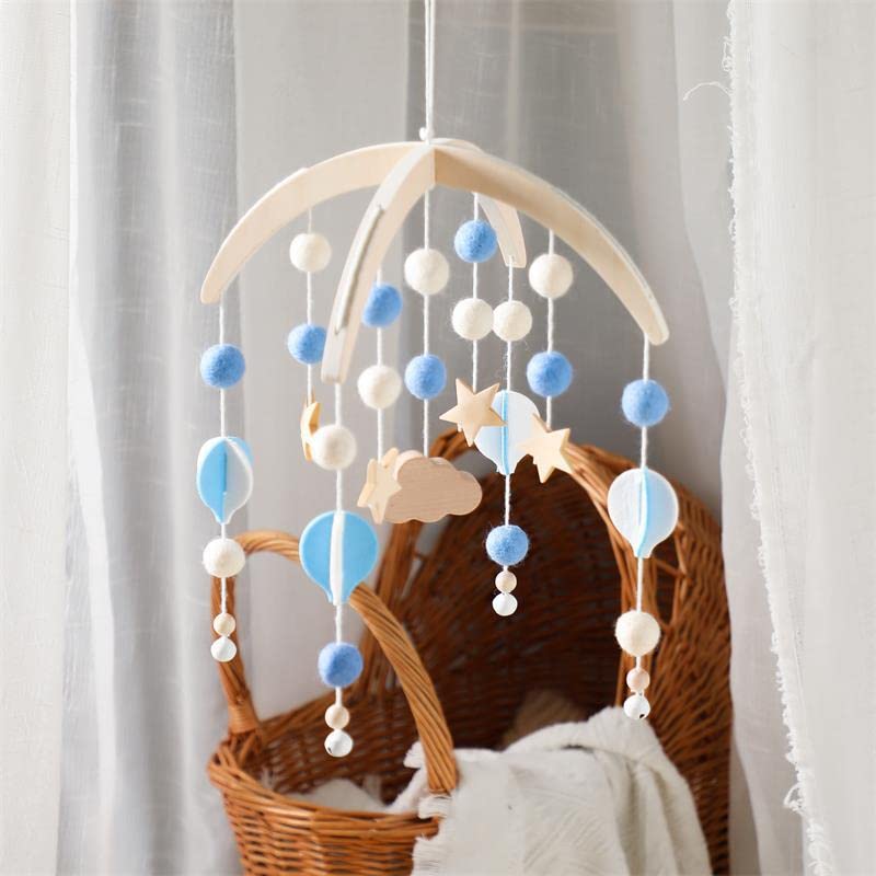 Мобіль GLITZFAS Baby Bed Mobile Felt Balls Baby Cot Blue, фото №4