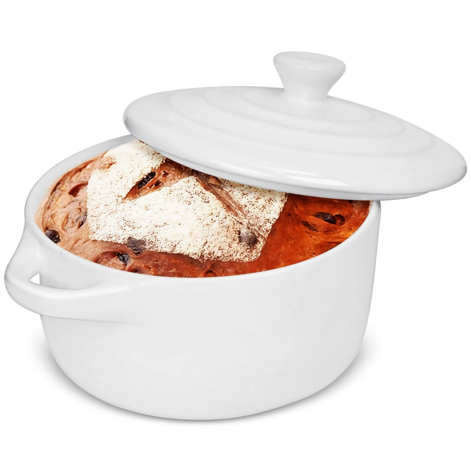 Форма для запекания Керамическая 5,5 дюймов С крышкой Белый, фото №1 Форма для запекания Керамическая 5,5 дюймов С крышкой Белый, фото №1