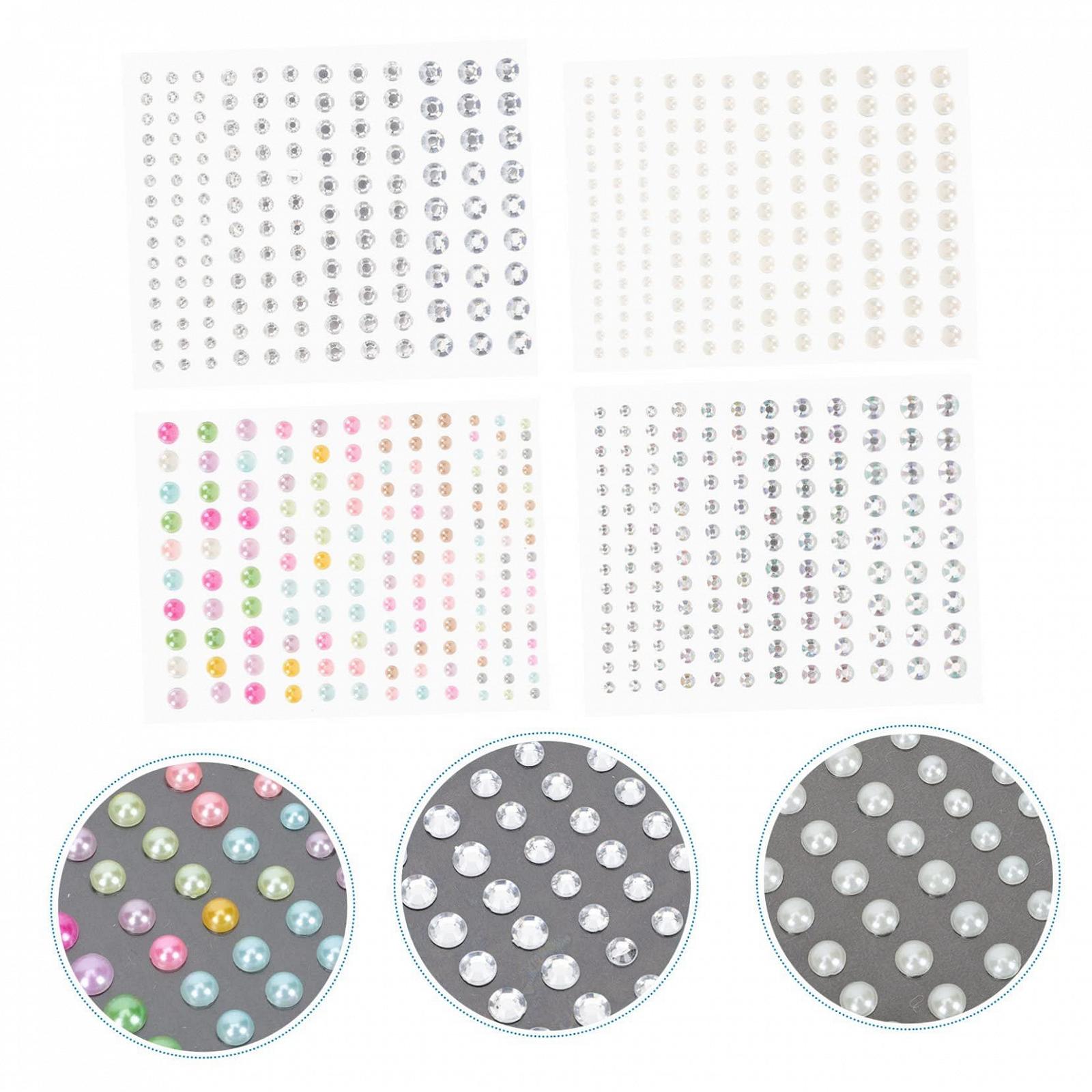 Наклейки Стразы и жемчуг FRCOLOR 16 листов самоклеящиеся для ногтей, лица и тела, наклейки для художественных проектов, скрапбукинга и украшений для макияжа, фото №3