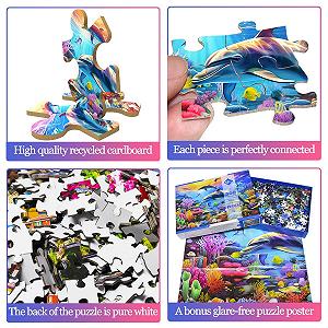 Пазл Colourful Dolphins 500 елементів 49 x 35 см Постер synthetic.ua - Фото 1