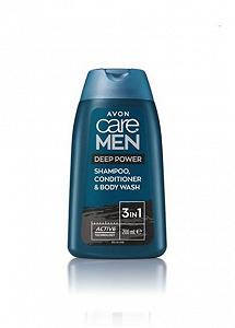 3-в-1 Шампунь кондиционер и гель для душа Avon Сила черного угля 200 мл - Фото 1