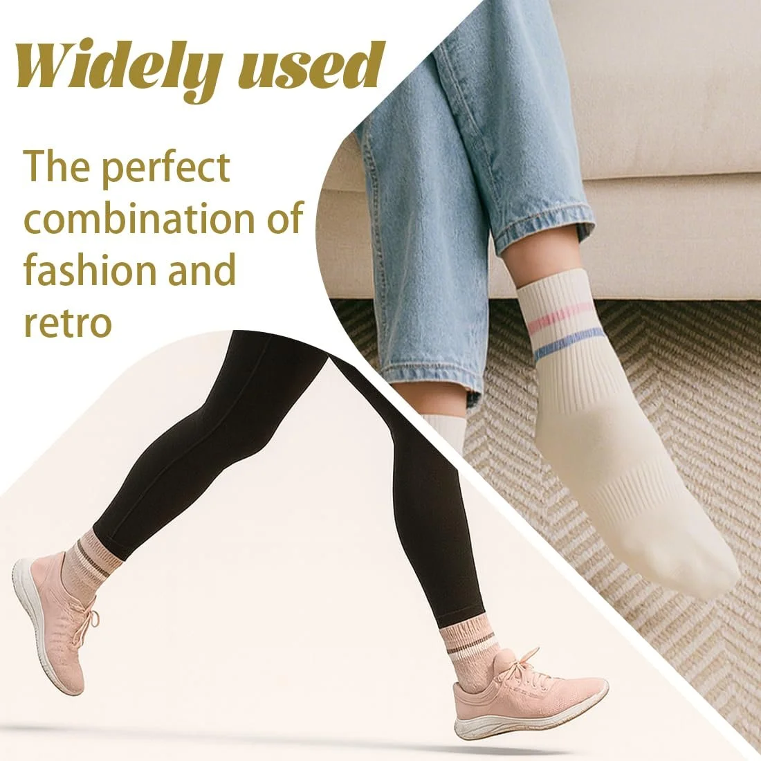 Спортивные носки Хлопок 3 пары Мужские Женские Полосатые, фото №6