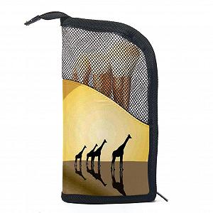 Набор кистей для макияжа 12 шт. с сумкой-органайзером Desert Giraffe Glasses Colored-1276 - Фото 1