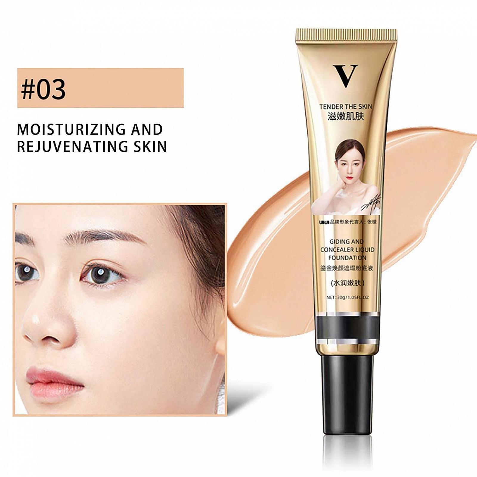 Флюїд VokkrV Full Coverage 2022 Formula Liquid Foundation 30 г Matte (02# Зволожуючий), фото №3