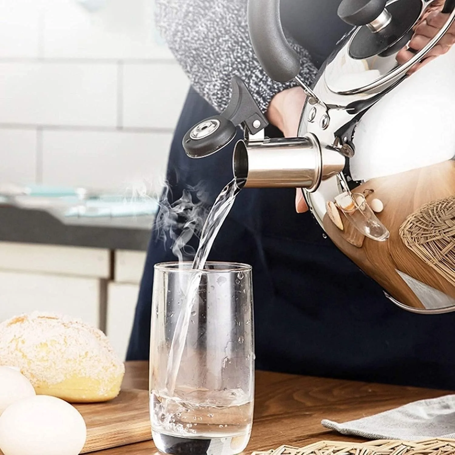 Чайник з свистком з нержавіючої сталі Великої ємності для швидкого нагріву для всіх плит, фото №7 Чайник з свистком з нержавіючої сталі Великої ємності для швидкого нагріву для всіх плит, фото №7