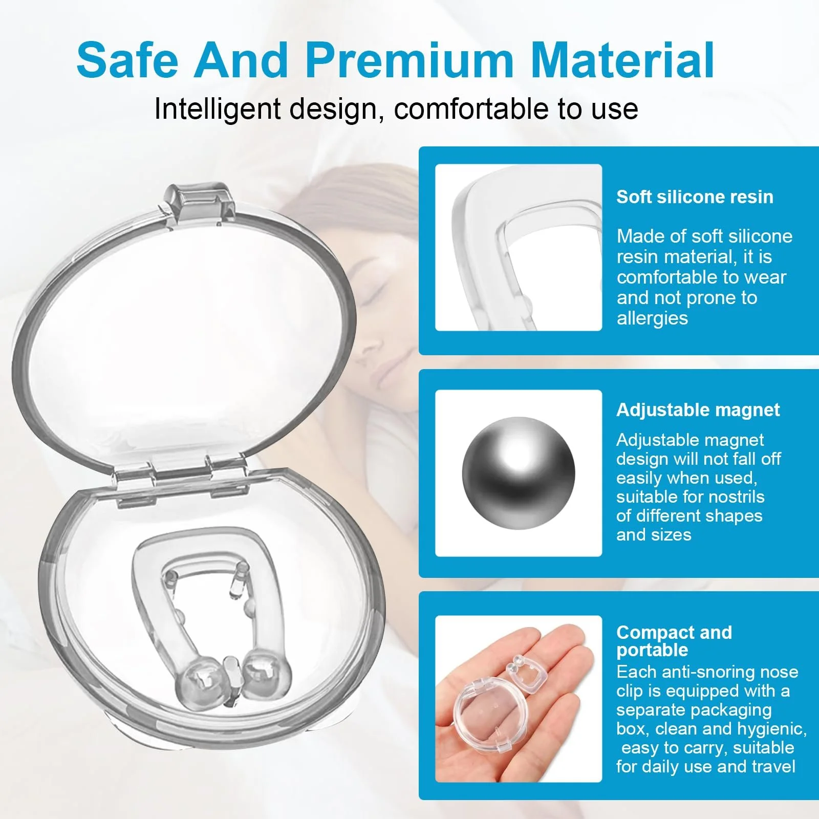 Набор из 8 носовых расширителей против храпа, многоразовый стопер., фото №2 Набор из 8 носовых расширителей против храпа, многоразовый стопер., фото №2