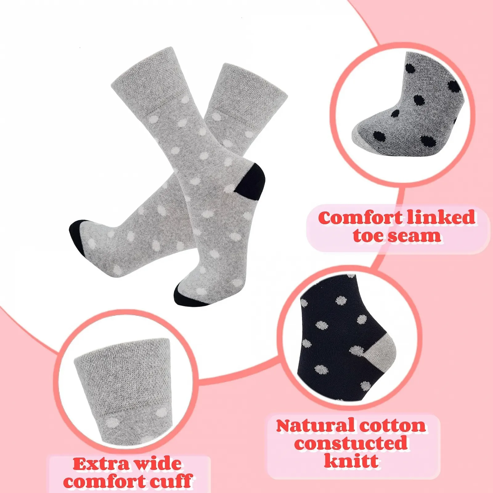 Жіночі шкарпетки без резинки для діабетиків (6 пар), фото №2