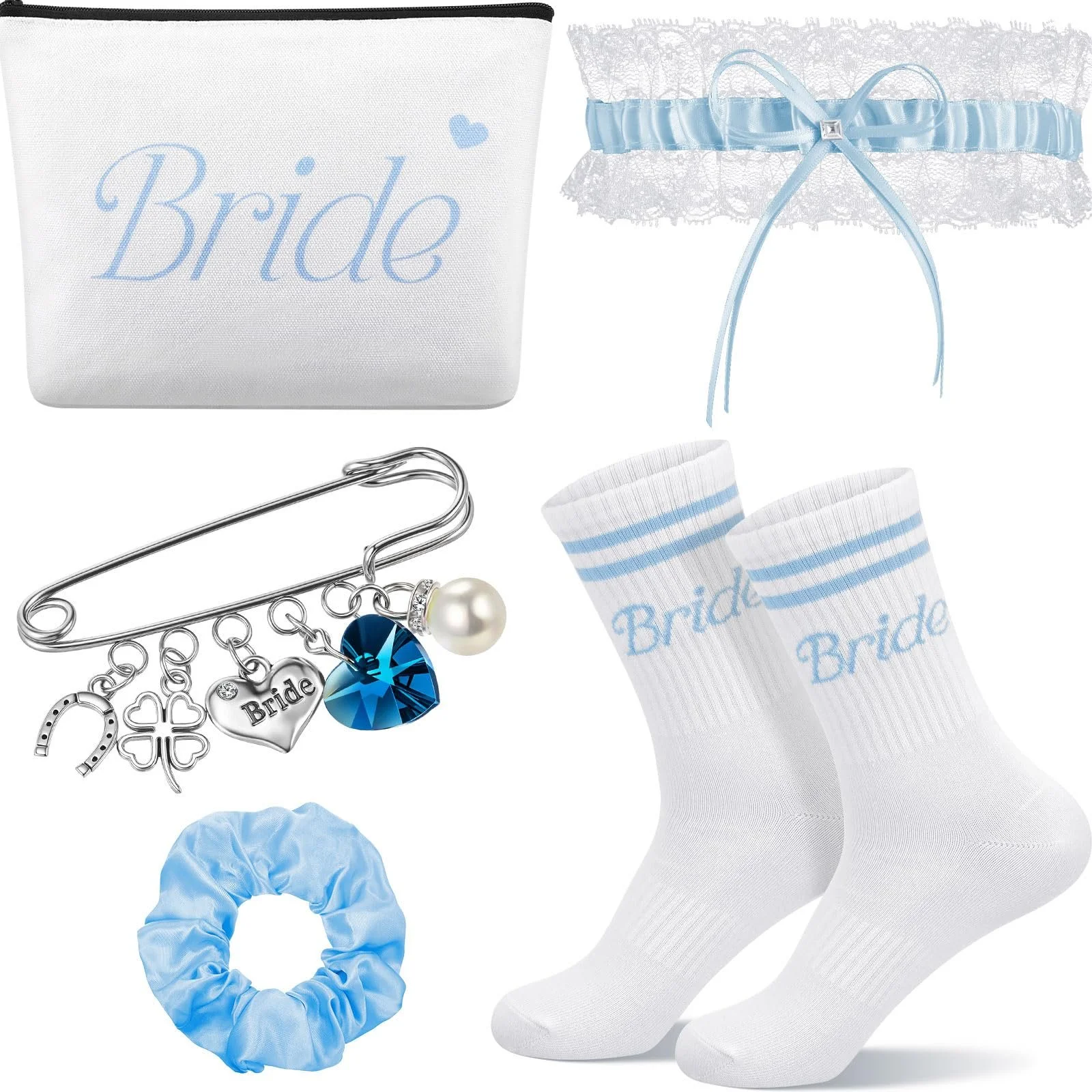 Носки Sintege Blue Bride Gifts, булавка для невесты, подвязка, косметичка и резинки для волос. Аксессуары для свадебной вечеринки JGA, фото №1 Носки Sintege Blue Bride Gifts, булавка для невесты, подвязка, косметичка и резинки для волос. Аксессуары для свадебной вечеринки JGA, фото №1