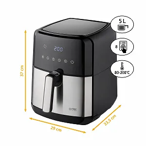 Мультипіч TZS First Austria 5 L 1700 W 80-200 °C 8 програм Цифровий сенсорний дисплей Таймер на 60 хвилин Нержавіюча сталь synthetic.ua - Фото 1