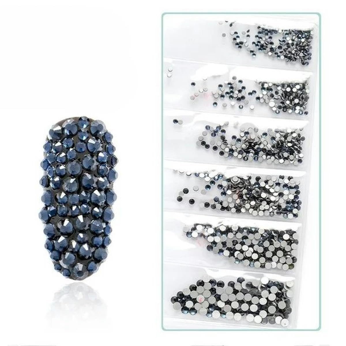 Стразы Тип SS3-SS12 Glitter 3D No Hotfix Flat Back Glass Pixie Nail Art Clear Crystal AB Shiny Gems Motana, фото №1