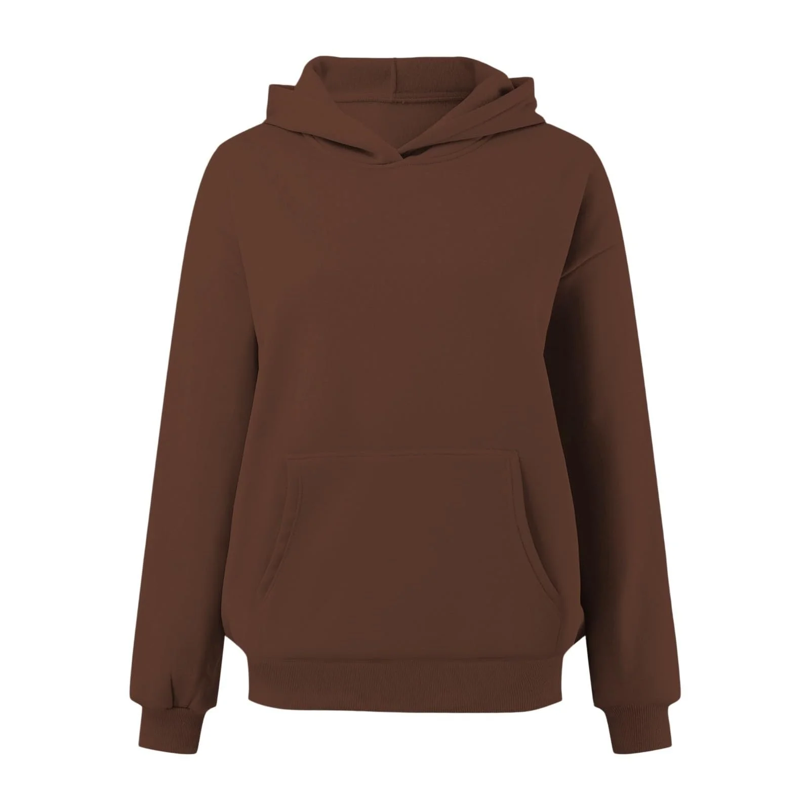 Женский Худи Однотонный с Карманом на Молнии Oversized, фото №4