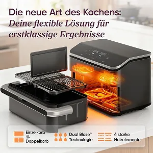 Мультипечь COSORI Dual Blaze TwinFry TF102S 2 камеры 10 л 4 нагревательных элемента 240 °C Черная цена на synthetic.ua - Фото 1 Мультипечь COSORI Dual Blaze TwinFry TF102S 2 камеры 10 л 4 нагревательных элемента 240 °C Черная synthetic.ua - Фото 1