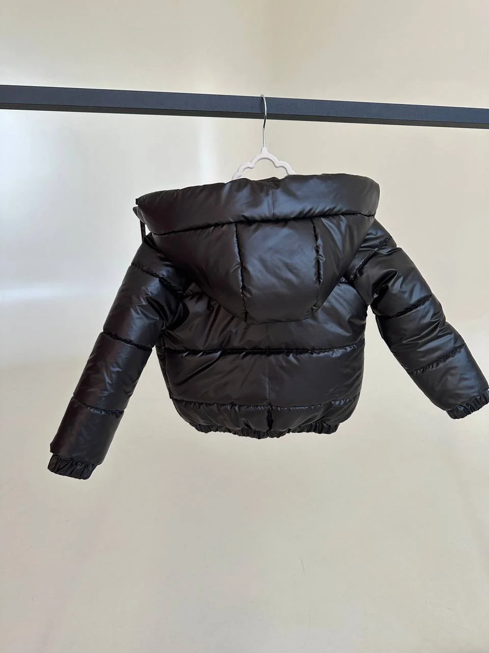 Дитяча демісезонна курточка з капюшоном від 74 до 158 розмір, весна/осінь чорна, фото №7
