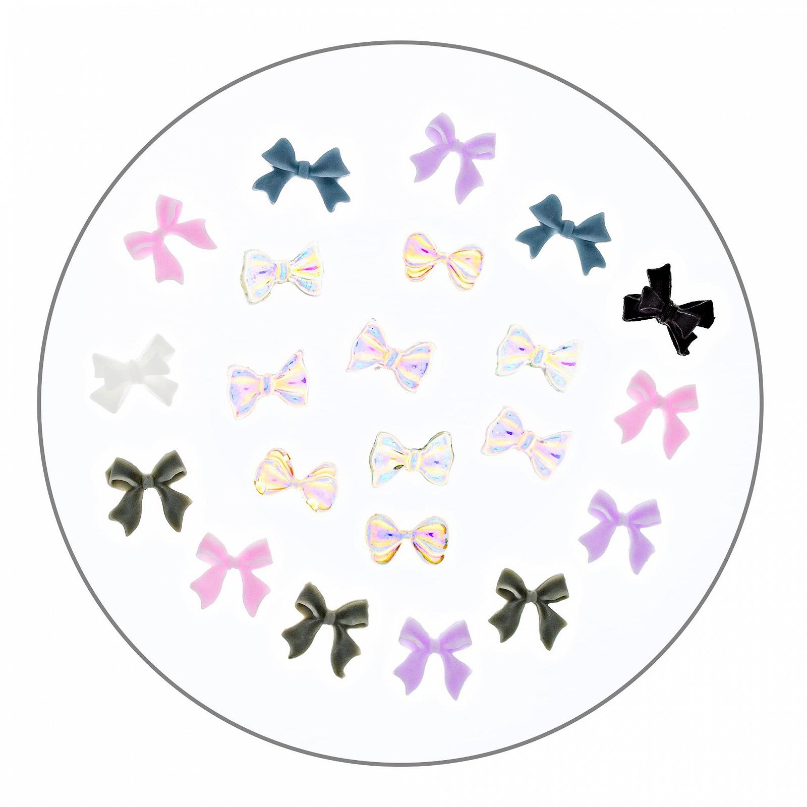 Накладные украшения для ногтей Бантики Mix S01 Очаровательный микс накладных украшений для ногтей в форме бантиков, Элегантный дизайн ногтей, фото №2