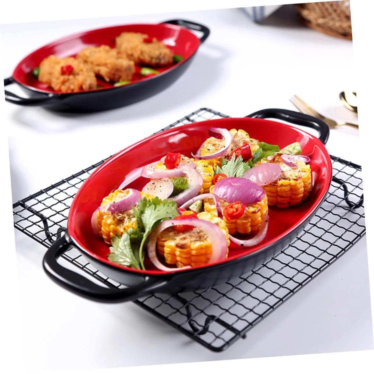 Форма для запекания SOIMISS керамическая с двумя ручками термостойкая, фото №3