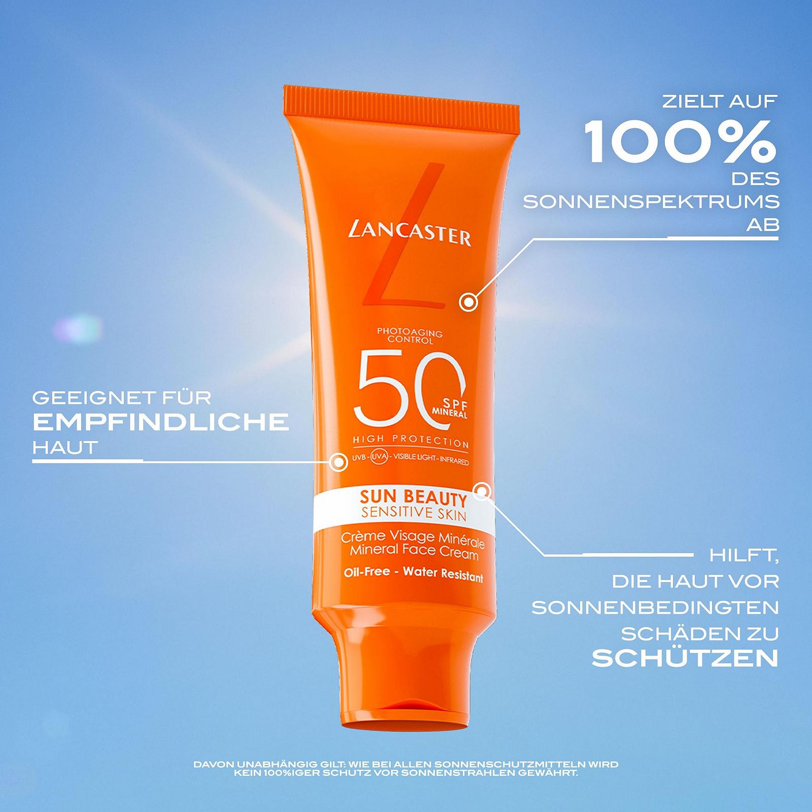 Мінеральний крем для обличчя Lancaster Sun Beauty Sensitive Skin SPF50, 50 мл, фото №5