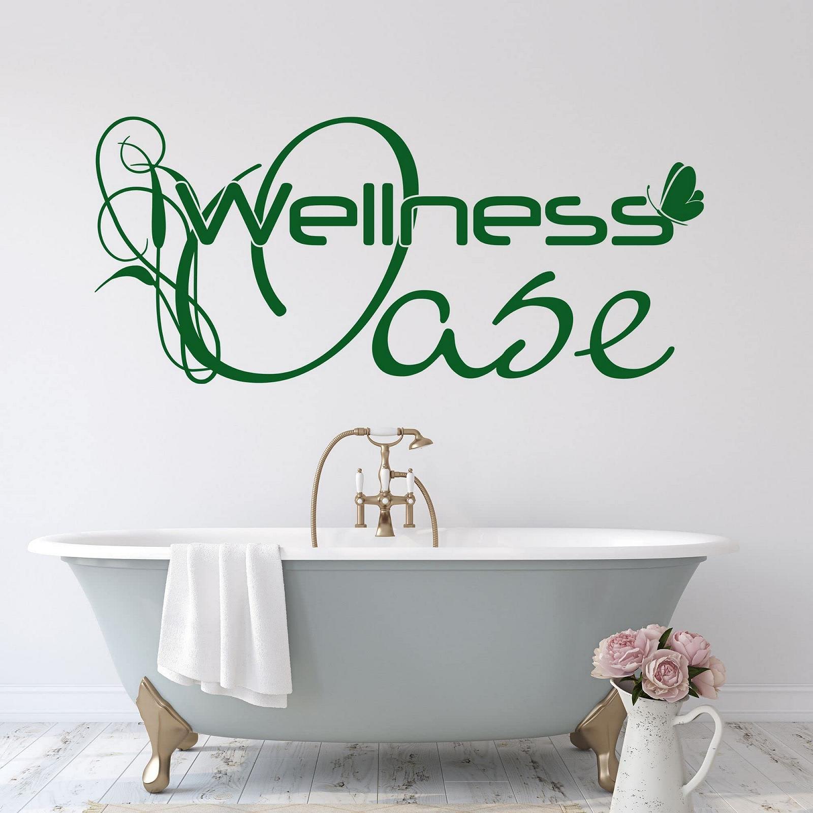 Наклейка на стіну GRAZDesign Bathroom Wellness Oasis 68 x 30 см Чорна, фото №3 Наклейка на стіну GRAZDesign Bathroom Wellness Oasis 68 x 30 см Чорна, фото №3