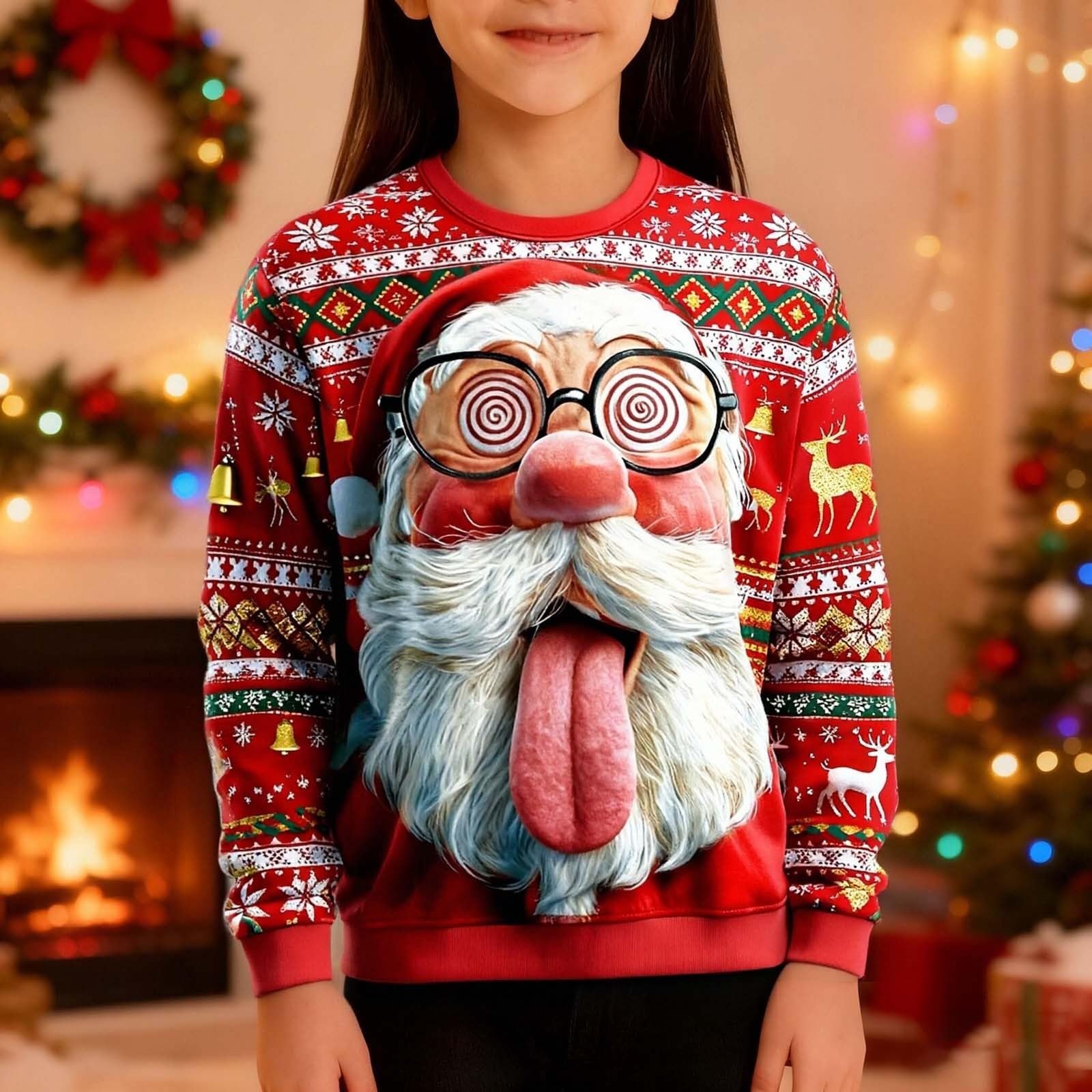 Різдвяний светр з довгими рукавами та круглим вирізом, фото №4