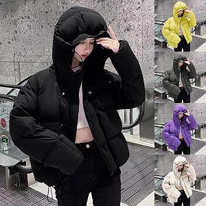 Куртка зимняя с капюшоном Женская однотонная стеганая synthetic.ua - Фото 1