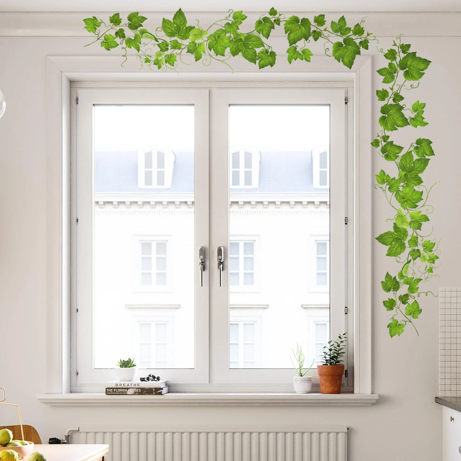 Наклейка на стіну milaosk Плющ та листя 1.74 м Зелений, фото №5