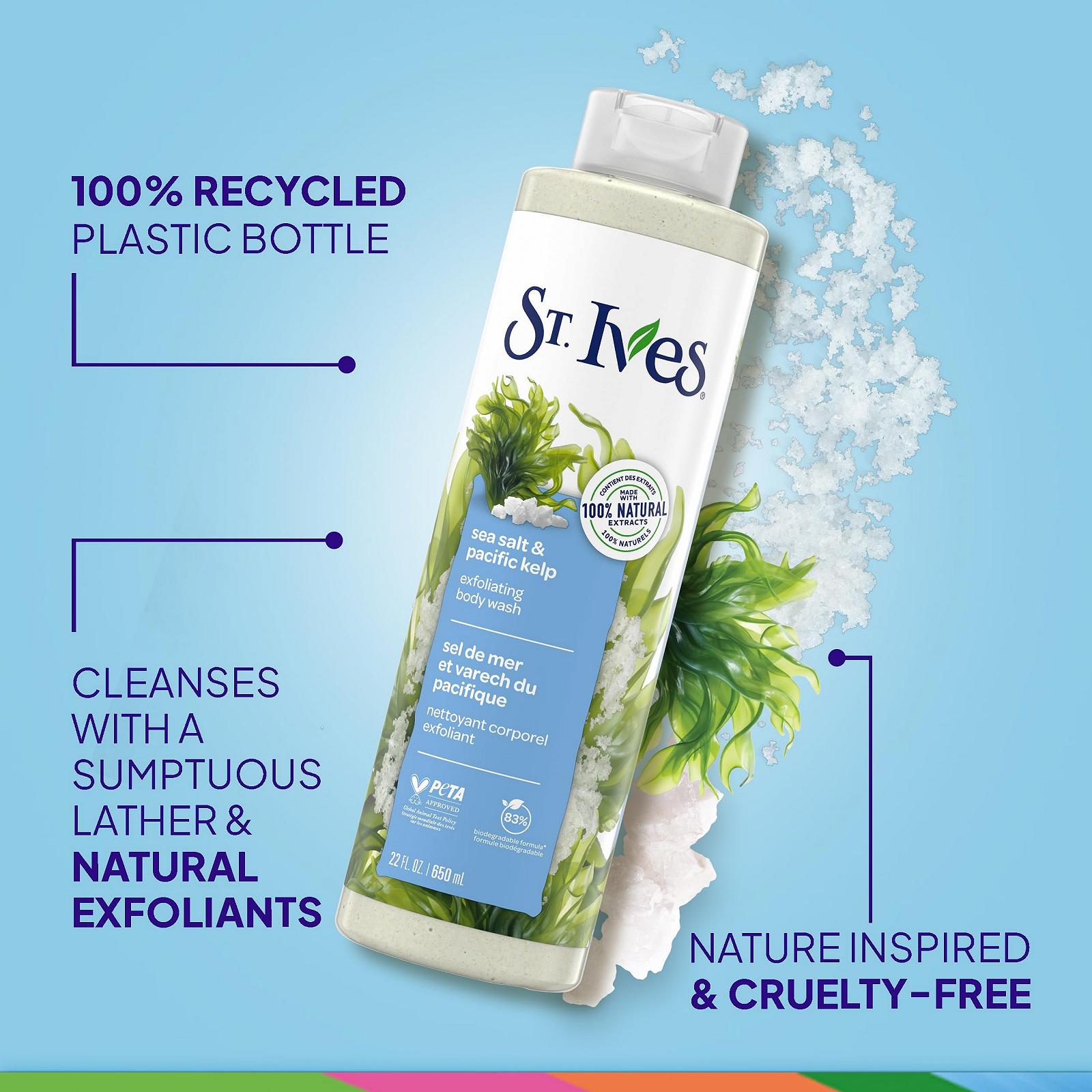 Гель-эксфолиант для душа St. Ives Purifying Sea Salt & Pacific Kelp с морской солью и водорослями 650 мл, фото №2 Гель-эксфолиант для душа St. Ives Purifying Sea Salt & Pacific Kelp с морской солью и водорослями 650 мл, фото №2