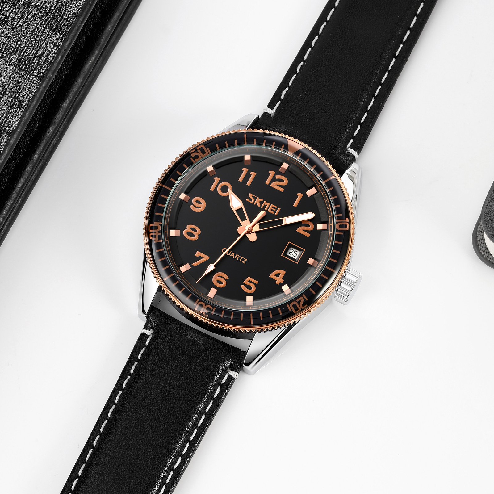 Годинник Skmei 9232LRGBK Rose-Gold Black Leather SALE, фото №3