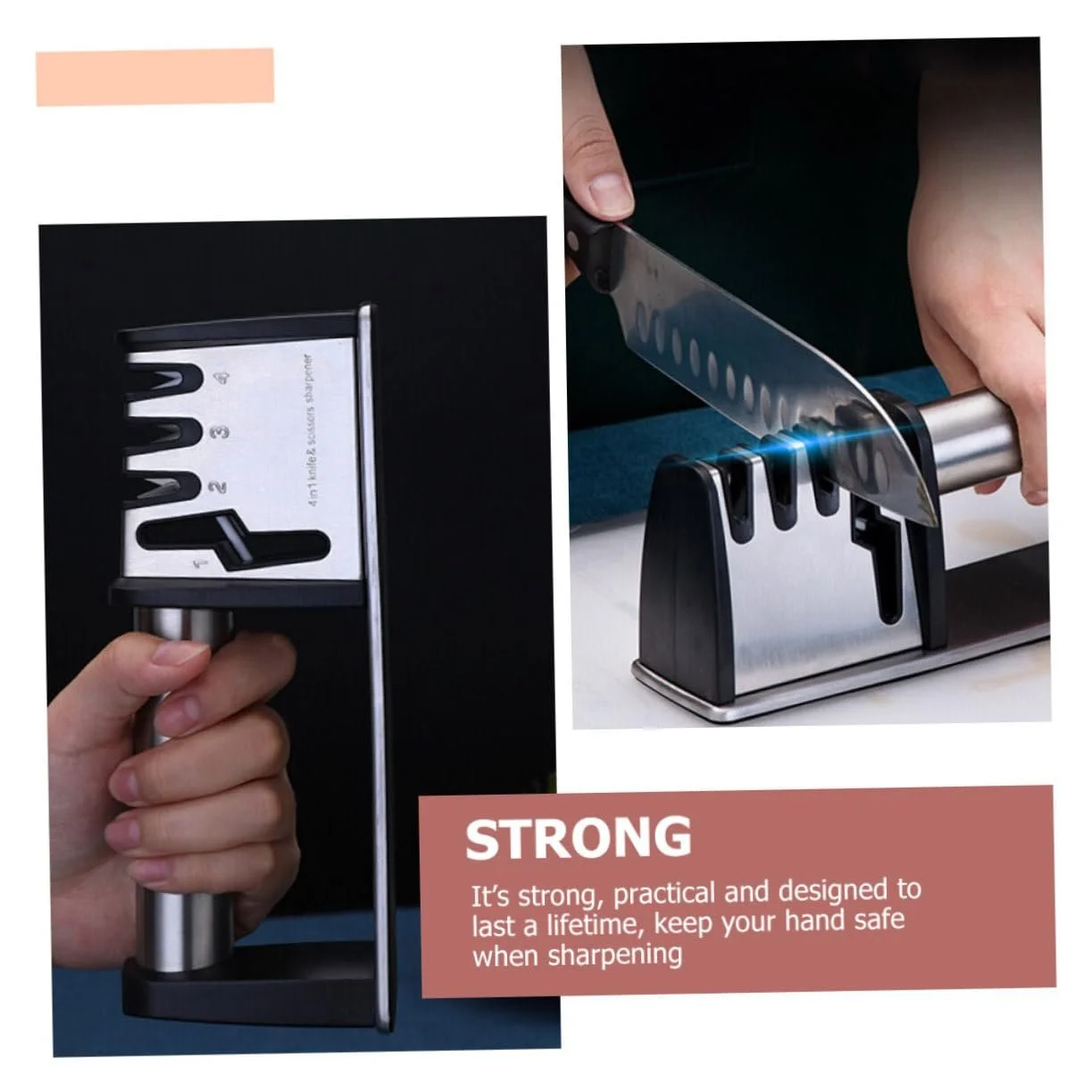 Точило для кухонних ножів ручне настільне ергономічне, фото №6