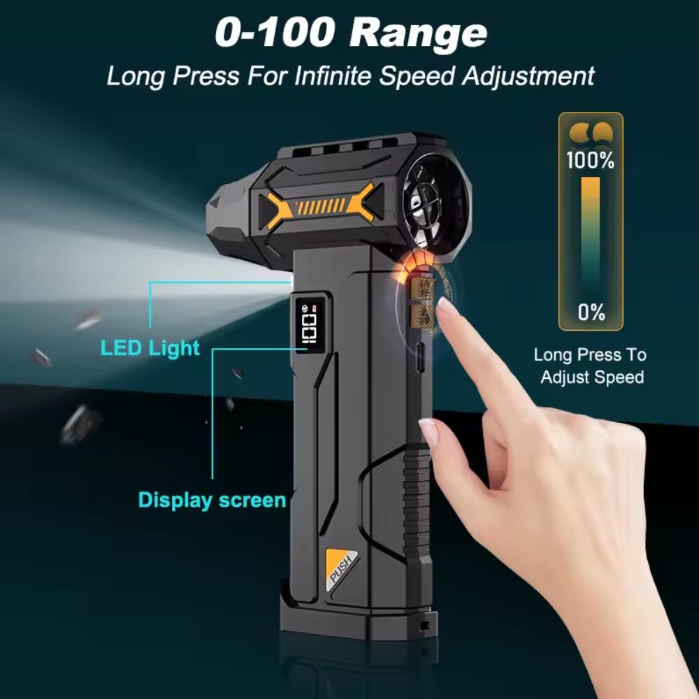 Портативний турбовентилятор Violent HFX-07 Turbo Jet Fan 680000 RPM Black, фото №4