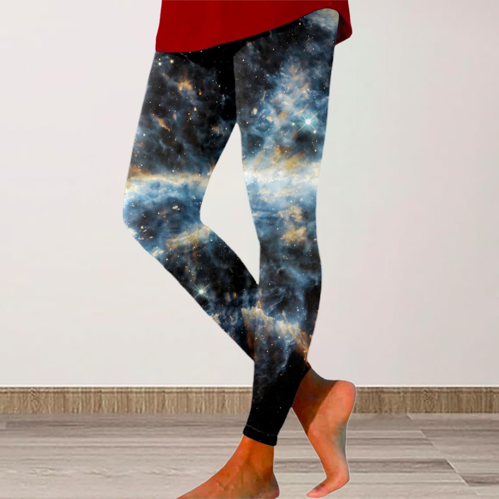 Легінси Generisch Galaxy Print Для жінок, зручні, обтягуючі фітнес-Для йоги, бігу та щоденного використання, без, фото №3