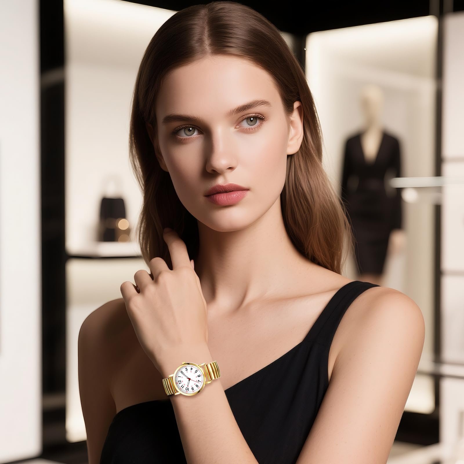 Женские часы Эластичные часы JewelryWe с измерением пульса 12/24H Большой дисплей Аналоговые кварцевые наручные часы Женские эластичные браслеты из нержавеющей стали Монитор сердечного ритма Часы медсестры с сердцем, фото №6 Женские часы Эластичные часы JewelryWe с измерением пульса 12/24H Большой дисплей Аналоговые кварцевые наручные часы Женские эластичные браслеты из нержавеющей стали Монитор сердечного ритма Часы медсестры с сердцем, фото №6