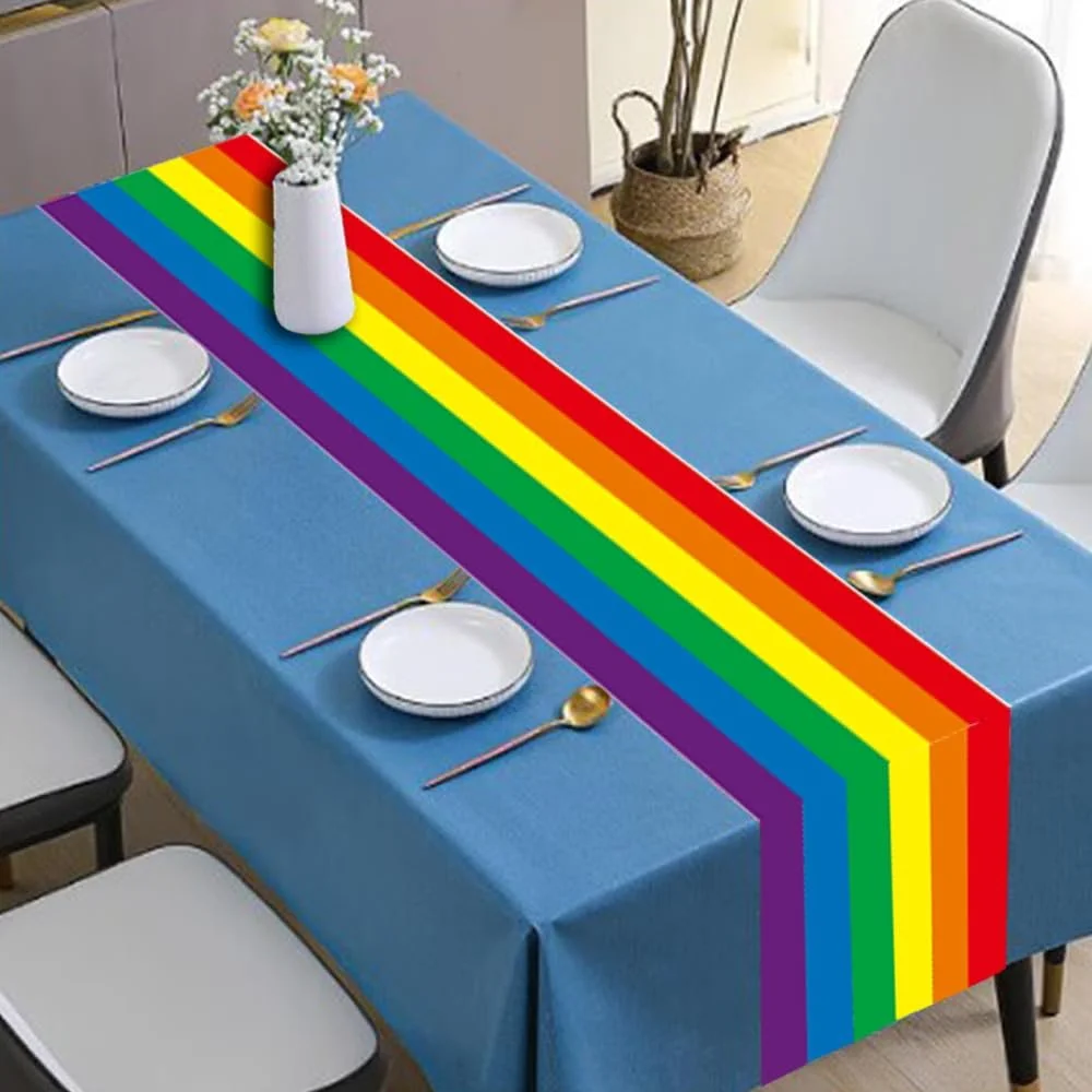 Скатерть-ранер Rainbow Flag райдужний 35 x 180 см, фото №2 Скатерть-ранер Rainbow Flag райдужний 35 x 180 см, фото №2