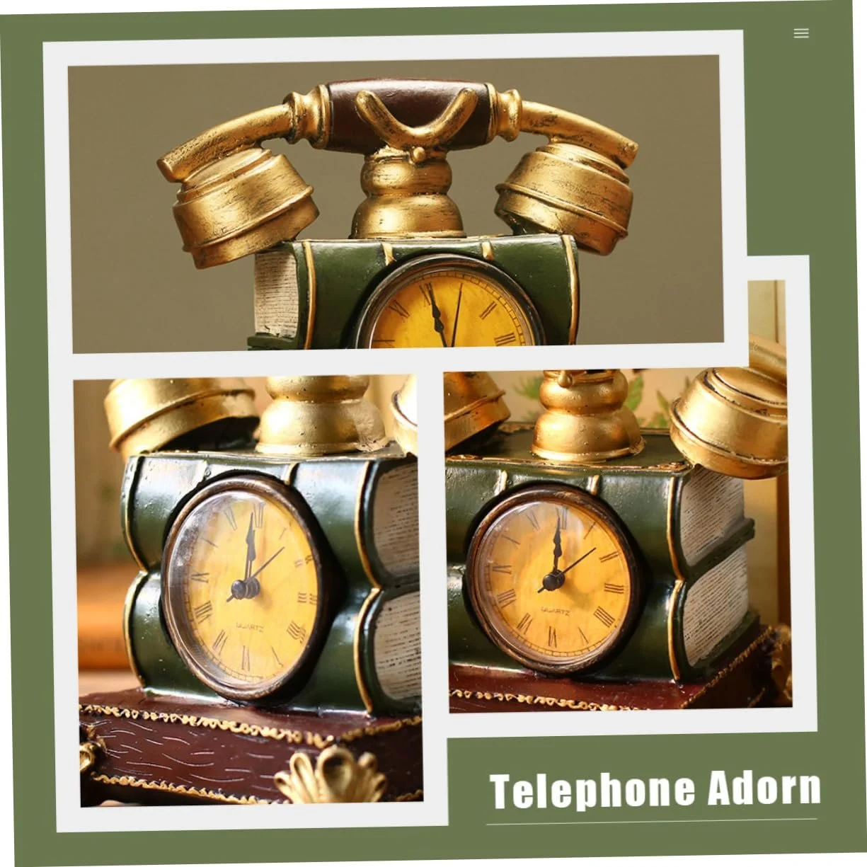 Часы Настольные/Полочные PartyKindom Ретро Телефон Смола, фото №4